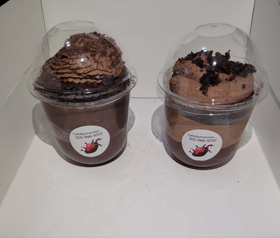 Deserts in glass cup