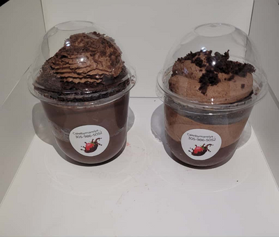 Deserts in glass cup