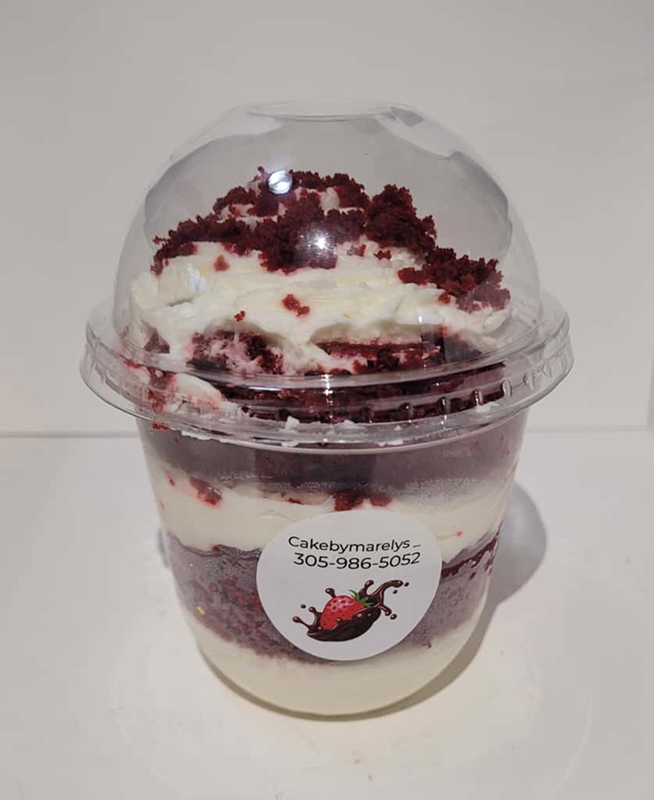 Deserts in glass cup