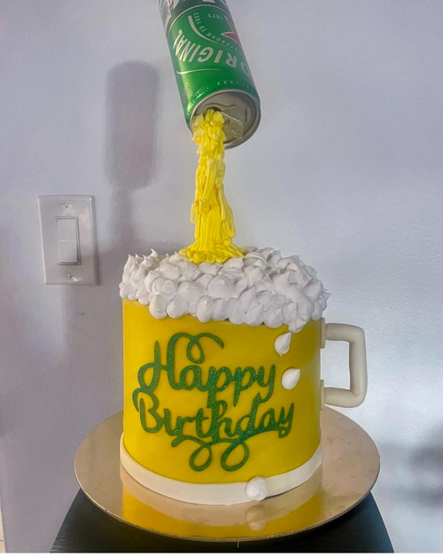 Beer Mug Birthday Cake