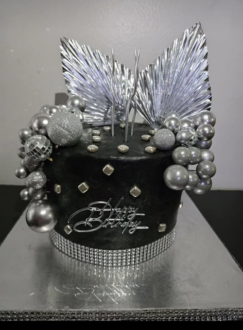 Black & Silver Glam Cake