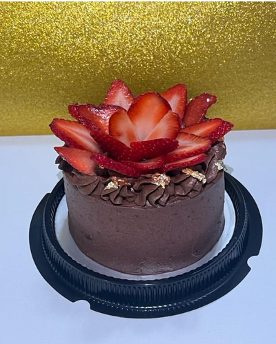 Chocolate & Strawberry Blossom Cake