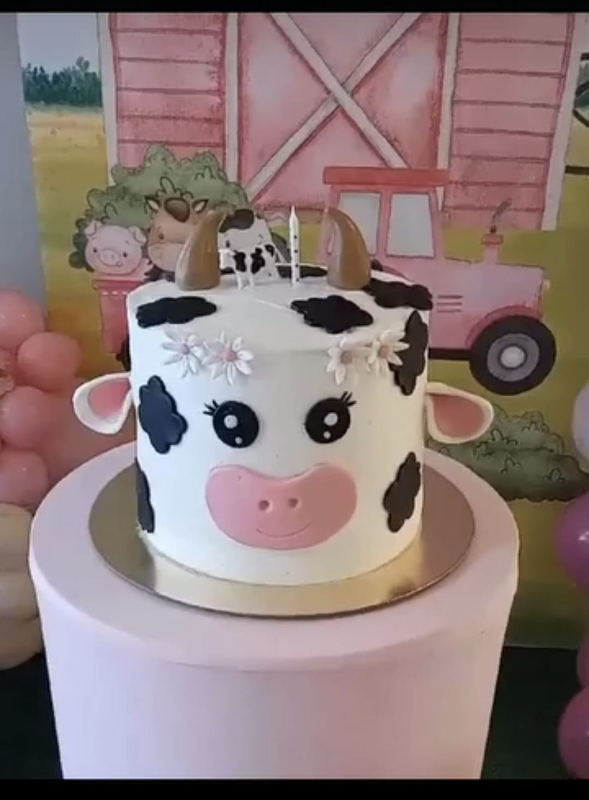Cute Cow Birthday Cake