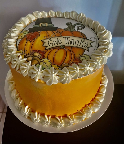 Thanksgiving Pumpkin Cake – “Give Thanks” Edition