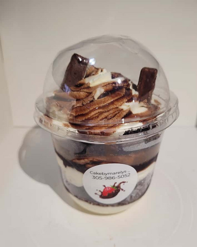 Deserts in glass cup